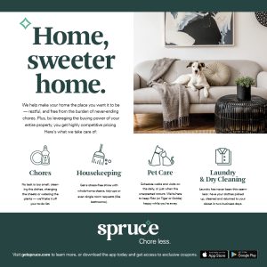 Apartments in Sugar Land Spruce cleaning flyer - home, sweeter home in Houston.